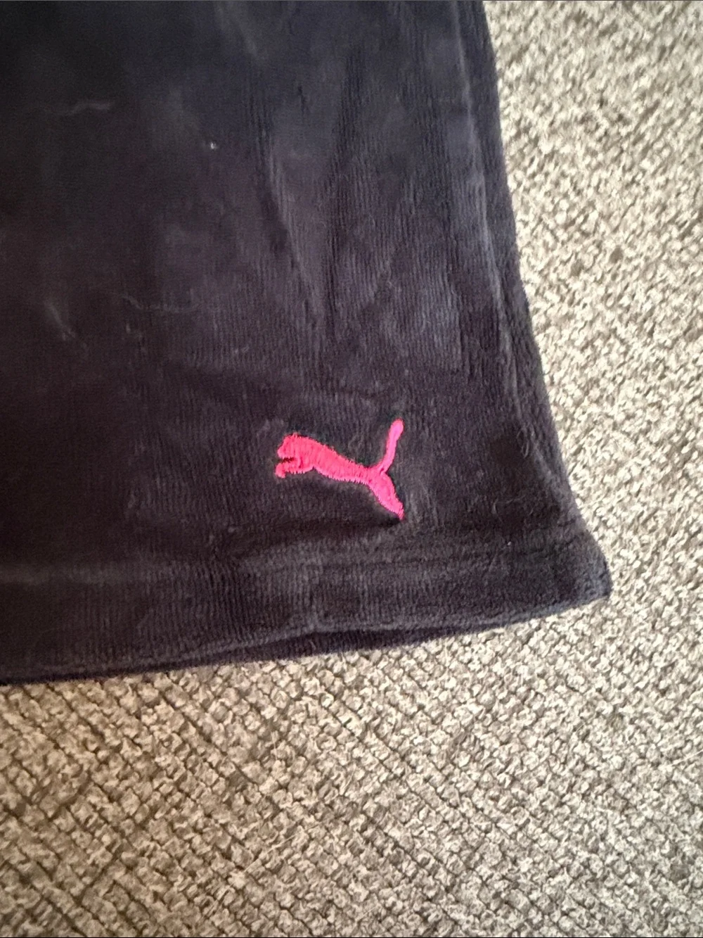 Puma Black Velour Girls Hoodie and Pants with Pink Puma Logos - Picture 9 of 12